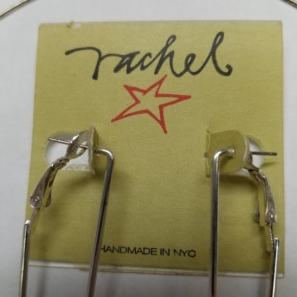 ✅#1026S Rachel NYC RARE Elegant Gorgeous Silver Bar Earrings & Wire Necklace - Picture 7 of 15